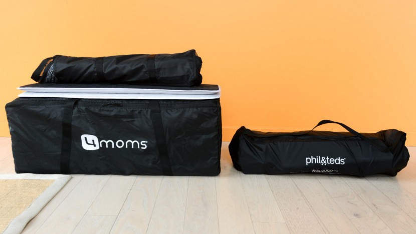 travel crib - this side-by-side comparison of the largest folded crib (4moms) and...