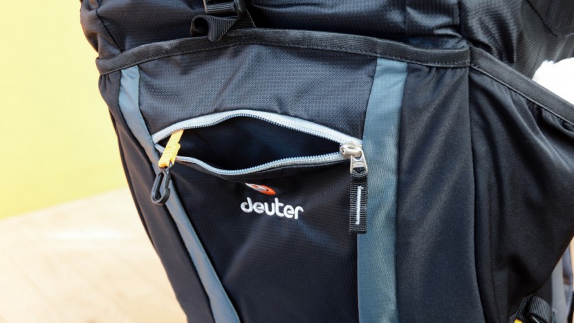 deuter kid comfort 3 - the smaller zippered back pocket on the deuter has a key clip and is...