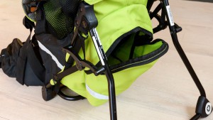 The main storage pocket is big enough for diaper, wipes, and snacks...