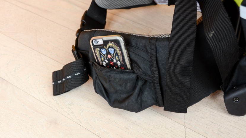 kiddy adventure pack - the padded waistband has a zippered pocket with a fabric cover. the...