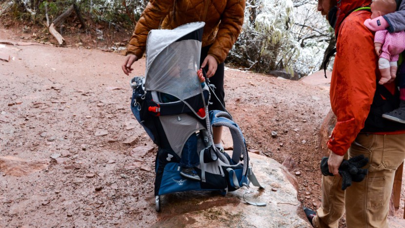 osprey poco plus - the kickstand on the osprey lets it sit on fairly uneven surfaces...