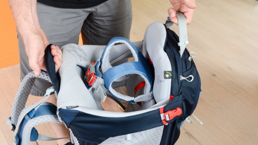 osprey poco plus - the osprey has two handles for easy carrying.