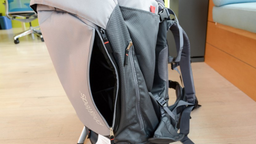 because the carry bag attaches upside down to the escape the pocket...