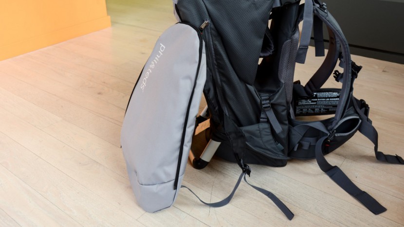 the escape has a removable backpack with storage pocket...