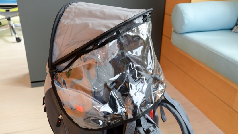 the vinyl front visor of the escape's canopy has a convoluted...