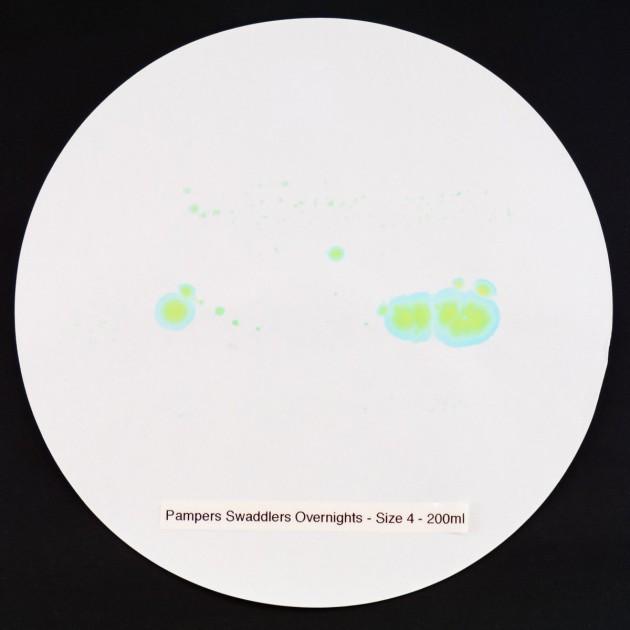 the pampers swaddlers overnights filter paper result demonstrates a...