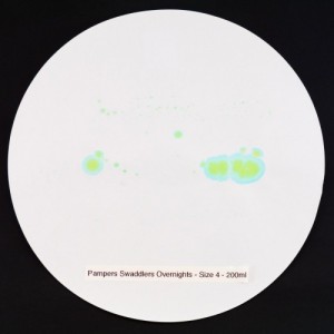 The Pampers Swaddlers Overnights filter paper result demonstrates a...