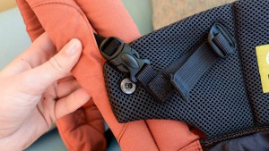 Flipping up the LILLEbaby Complete headrest can be difficult to...
