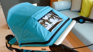 The large canopy on the Urban Glide 2 has a good size peek a boo...