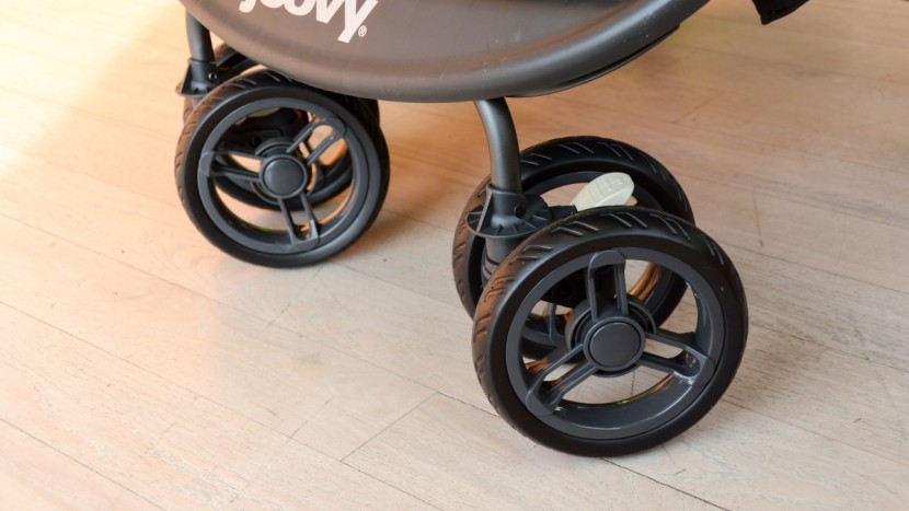 joovy scooterx2 with tray - the dual front wheels on the scooter are harder to maneuver than...