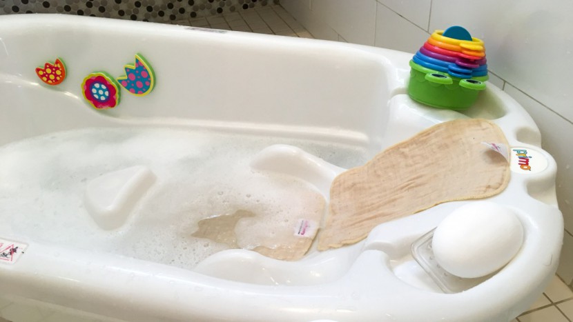 infant bath tub - some parents notice the addition of a towel on the bottom of the...