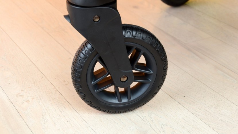britax b-free combo - the tires on the b-free are foam filled rubber with ball bearings...