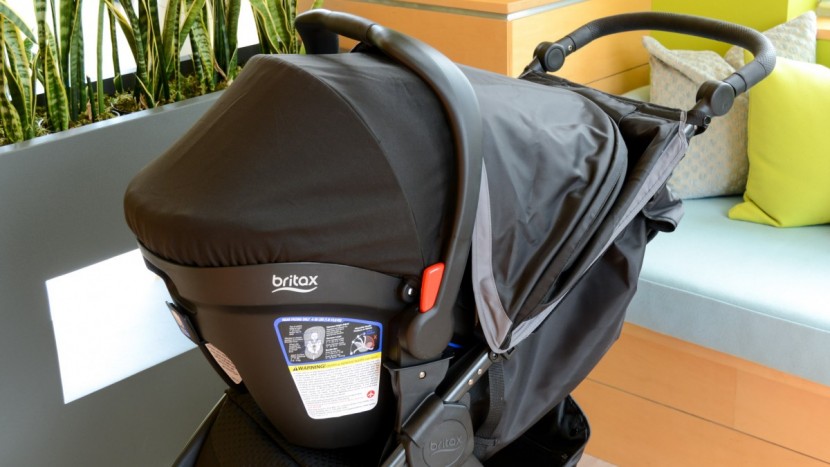 britax b-free combo - the canopy on the b-free can be used with the car seat carrier in...