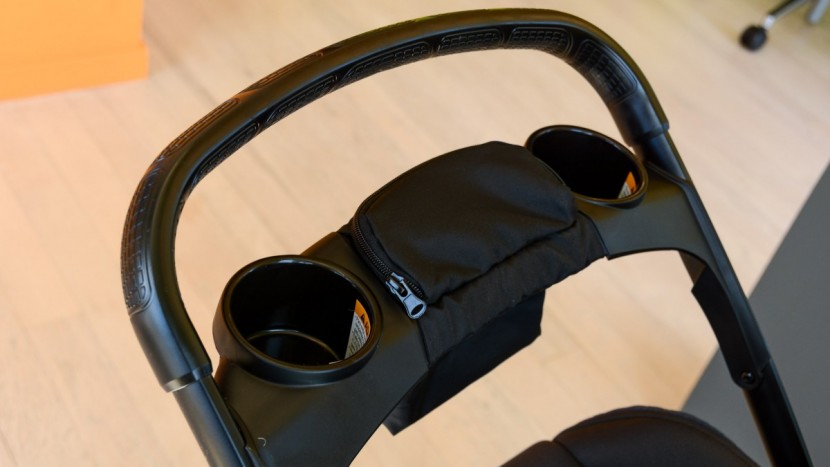 chicco shuttle - the parent tray on the shuttle has two cup holders and a zippered...