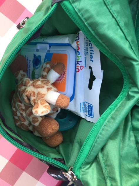 we used one of the front pockets to store items we always seem to...
