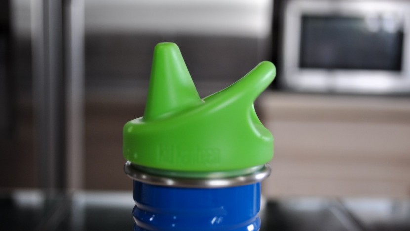 the klean kanteen kid classic has a hard spout that works well to...