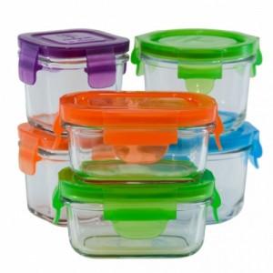 KeaBabies 6pk Prep Baby Food Storage Containers, 4 oz Leak-Proof, BPA Free Glass Baby Food Jars for Feeding - Nord