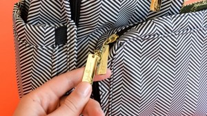 We appreciate the quality of the gold hardware, even if they jingle...