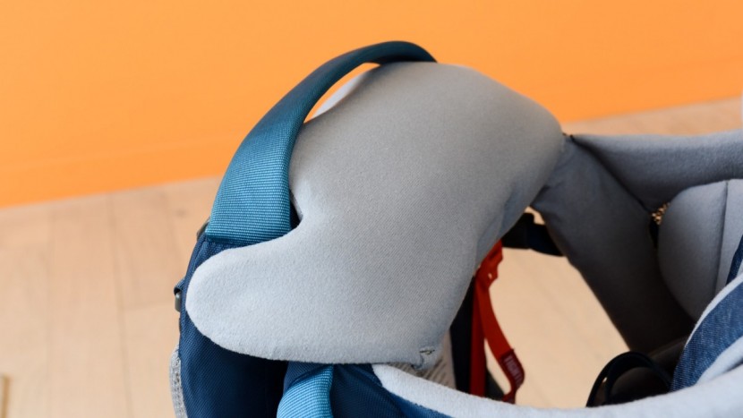 the drool/nap pad is wide and well-padded for comfort. it folds over...