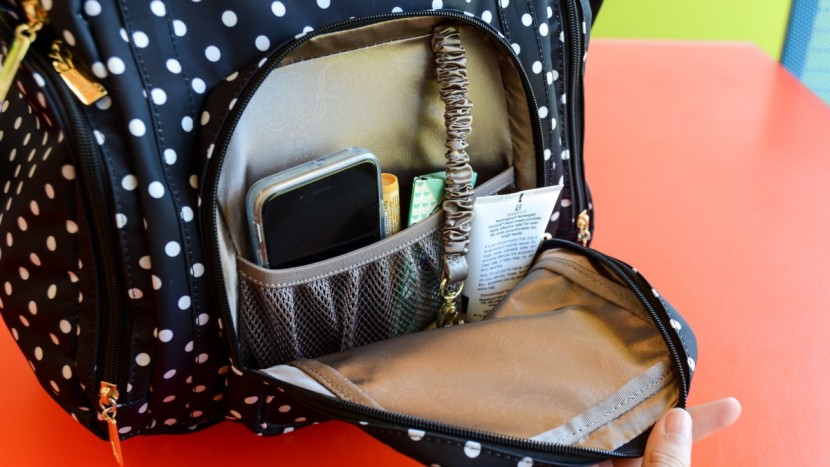 the dedicated mommy pocket held our gear with room to spare.