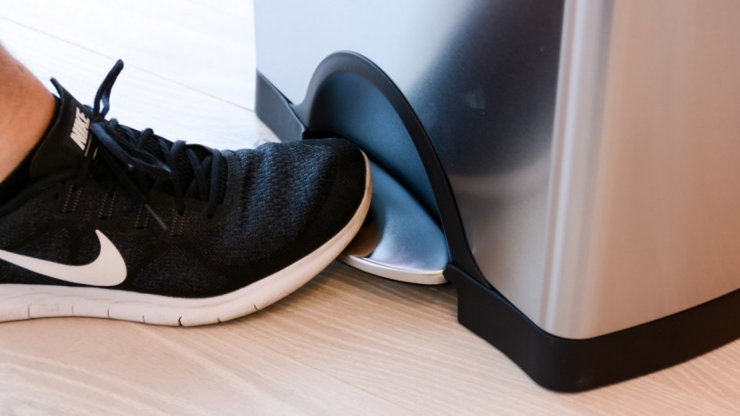 simplehuman 38 liter rectangular step can - the foot pedal on the simplehuman comes in handy when you have your...