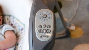 The buttons on the Graco Glider LX are made of a rubbery material...
