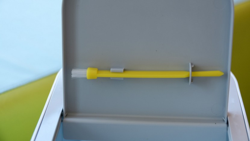 the boneco comes with a cleaning brush mounted to the inside of the...