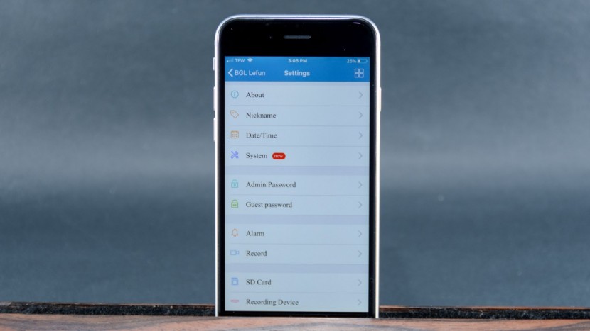 lefun 1080p wifi - the lefun menu is simple and straightforward for account management...