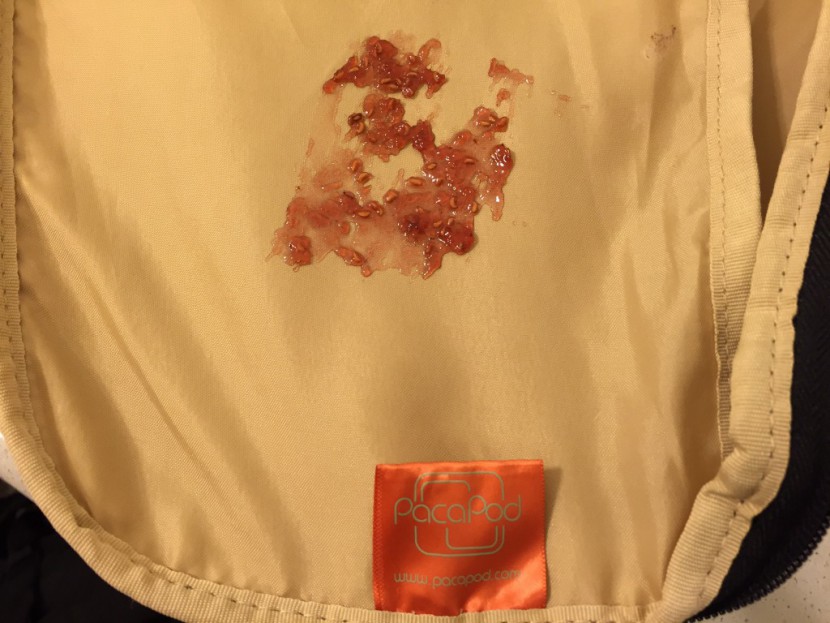 the interior of the pack is easy to clean; only a damp paper towel...