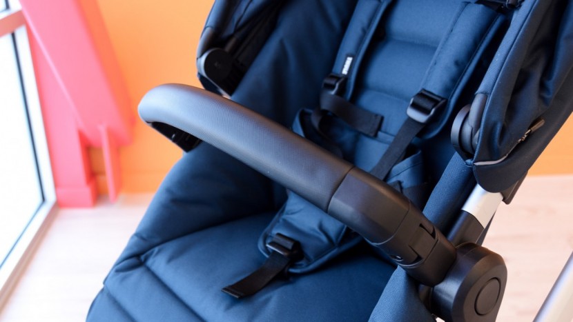 a padded seat and foam covered belly bar are part of the sleek's...