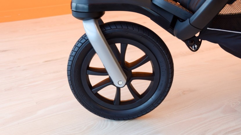 chicco activ3 air - the front wheel on the activ3 is a lockable swivel that rotates for...