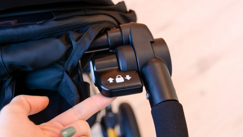 chicco activ3 air - the parking brake on the activ3 is on the handlebar which is a...
