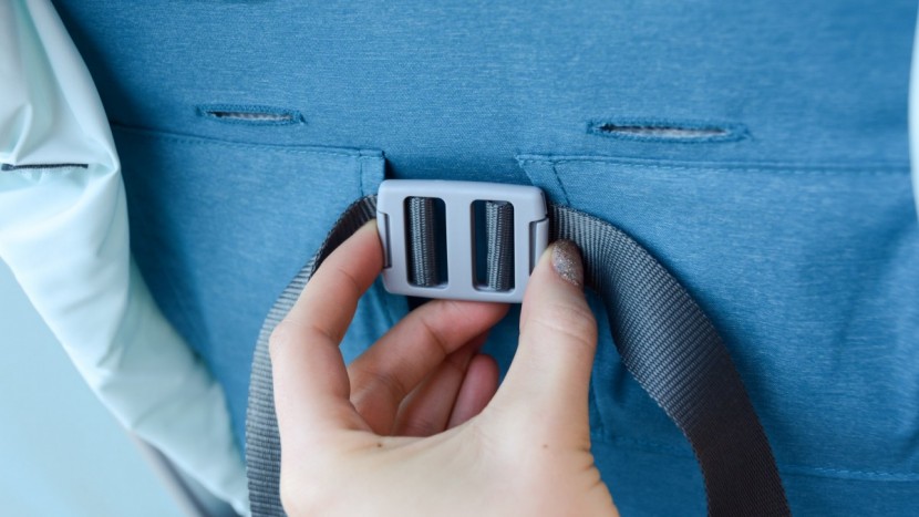 uppababy minu - the seatback adjustment toggle on the minu can be operated with one...