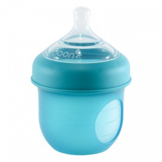 Boon NURSH Reusable Silicone Baby Bottles with Collapsible