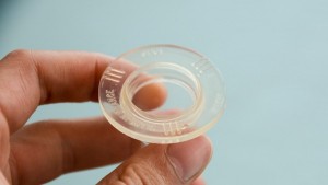 The small ridges on the bottom of the Lifefactory nipple raise it up...