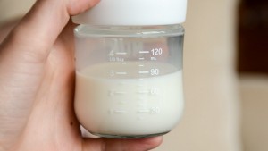 The white markings show up better when the bottle is full of milk.