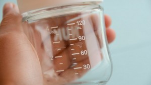 The volume markings are a bit difficult to read when the bottle is...