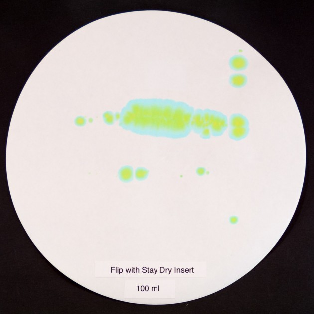 with a small amount of well distributed green dye, this filter paper...