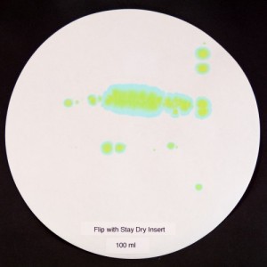 With a small amount of well distributed green dye, this filter paper...