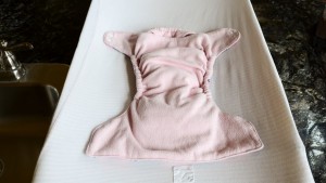 The stay-dry fleece lining covers the entire inside of the diaper...