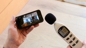 The decibel level for the sound relayed from the Arlo was tested for...