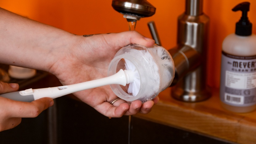 baby bottle brush - the soft bristles of the oxo tot brush easily reached the far...