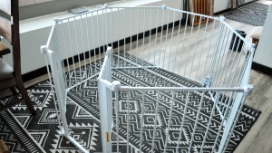 When arranged as a play yard, the Regalo Super Wide is fairly small...