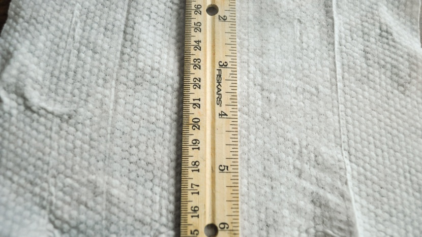 baby wipes - we measured each wipe to determine the actual size as it comes out...