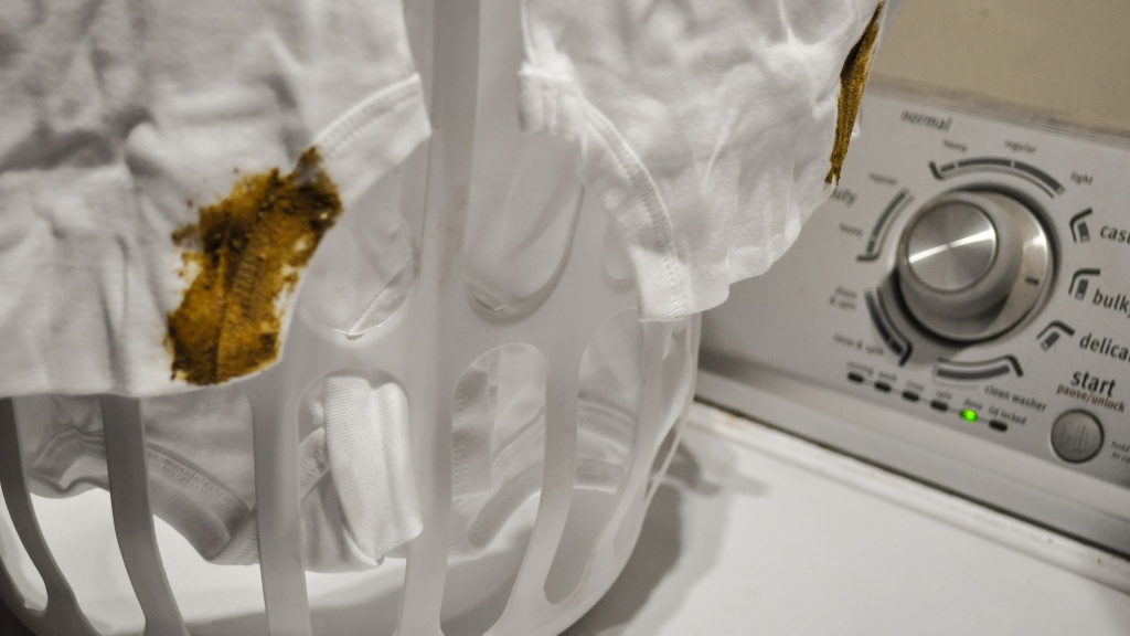 baby detergent - each detergent was tested on dried feces on a white organic cotton...