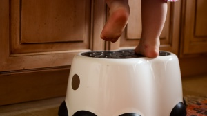 The Bumbo has an enclosed design, which prevents little toes from...