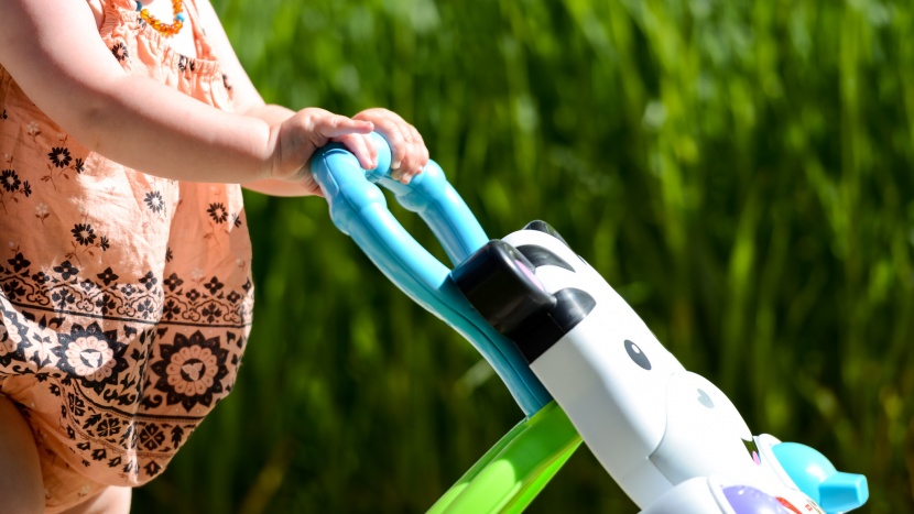 baby walker - the plastic on the fisher-price is thin and flexes when little ones...