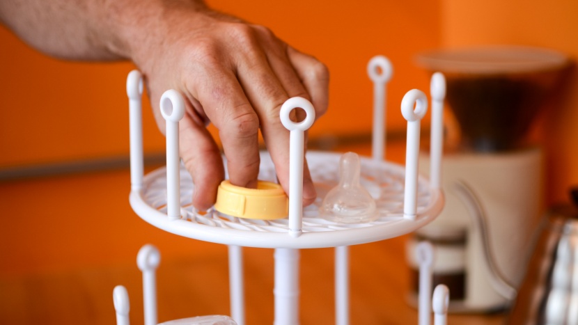 bottle drying rack - the first years spin stack has a top-level perfect for small items.