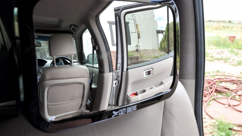 baby mirror for car - the cozy greens has a thicker attachment plate and a stiff ball and...