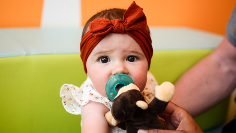 pacifier - the plush animal at the end of the wubbanub helps stabilize the...